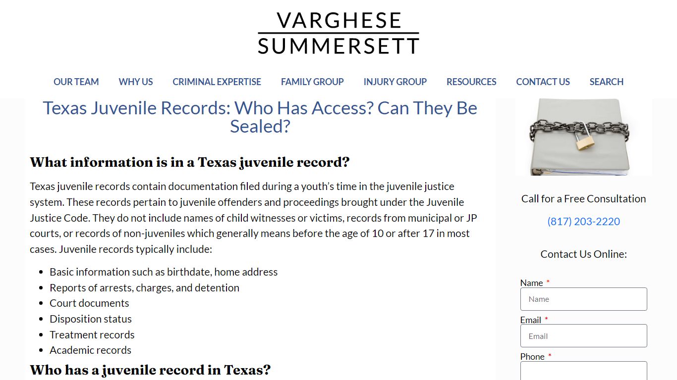 Texas Juvenile Records: Who Has Access? Can They Be Sealed?
